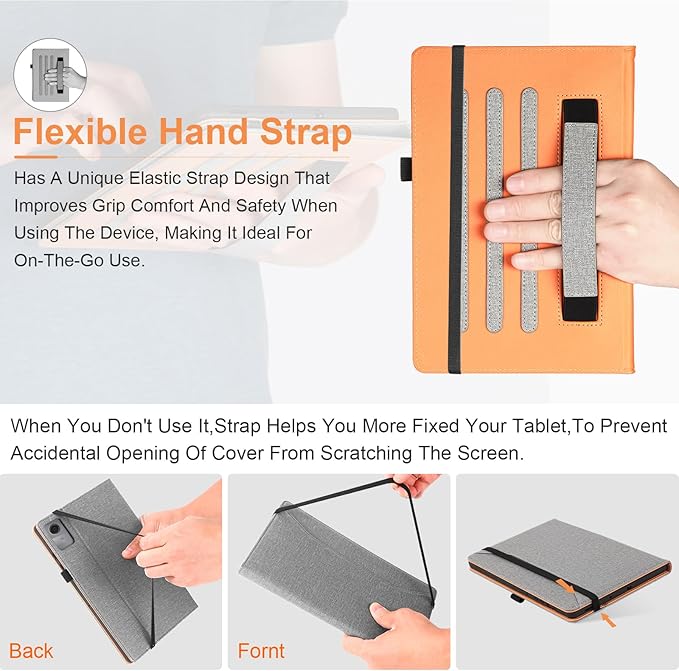 for Lenovo Tab M11 Case with Pen Holder,for Lenovo M11 Tablet Case with Hand Strap 11 Inch TB330FU 2024,Gray