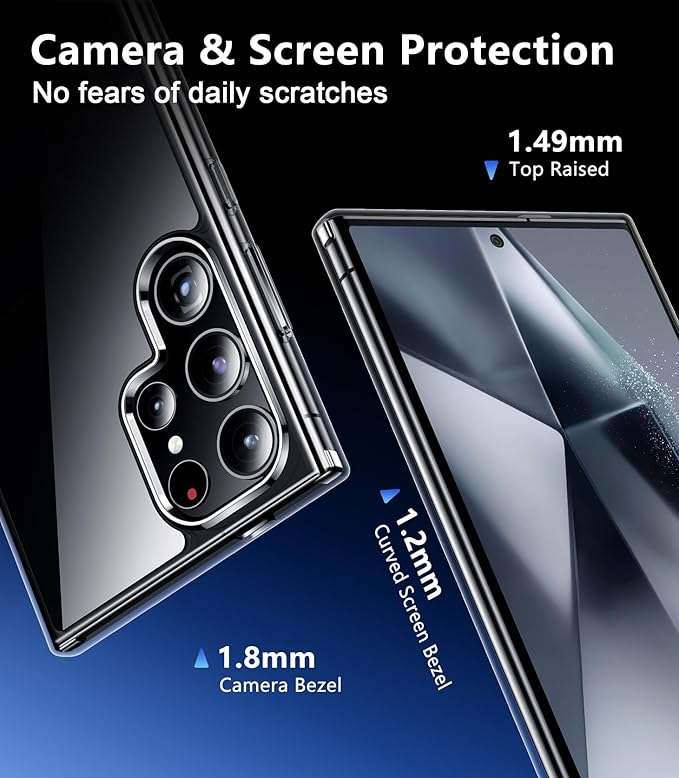 Red2Fire for Samsung Galaxy S24 Ultra Case, [Military Grade Drop Protection] Non-Slip Heavy Duty Full Body Shockproof Protection Phone Case for S24 Ultra Case 6.8 inch, Clear