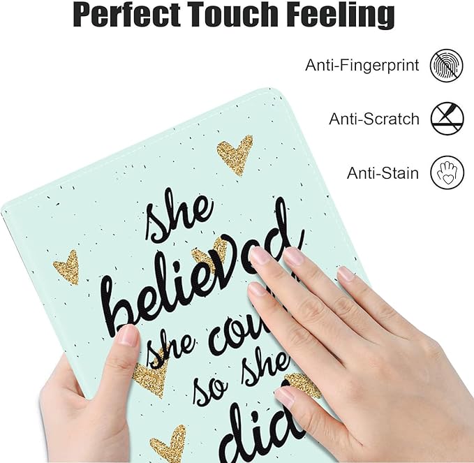 Case for Samsung Galaxy Tab A7 10.4 inch 2022/2020 (SM-T500/T503/T505/T507/T509), Premium PU Leather Stand Folio Cover with Auto Sleep/Wake, She Believed She Could So She Did Inspirational Quote