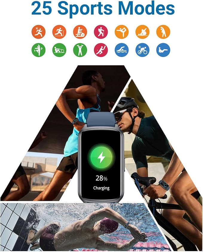 Health Fitness Tracker with 24/7 Heart Rate, Blood Oxygen, Blood Pressure, Sleep Tracker, 5ATM Waterproof Activity Trackers with Step Tracker, Pedometer (S & L Bands Included)