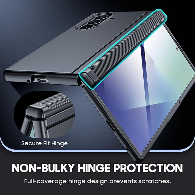 for Samsung Galaxy Z Fold 7 Case Magnetic Power with [Kickstand][Hinge Protection] Full Body Screen Protector Shockproof Phone Case for Galaxy Z Fold 7 Case(Black)