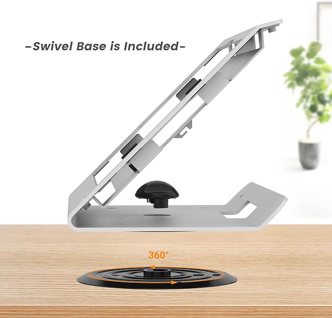Tablet POS Stand - Heavy Duty Steel Kiosk Stand with 360° Swivel Base Anti-Theft Compatible with 10.9" iPad 10th, Pro 11" 1 2 3 4, Air 4 5, Air 11", iPad 11"(A16) - BSC102WA