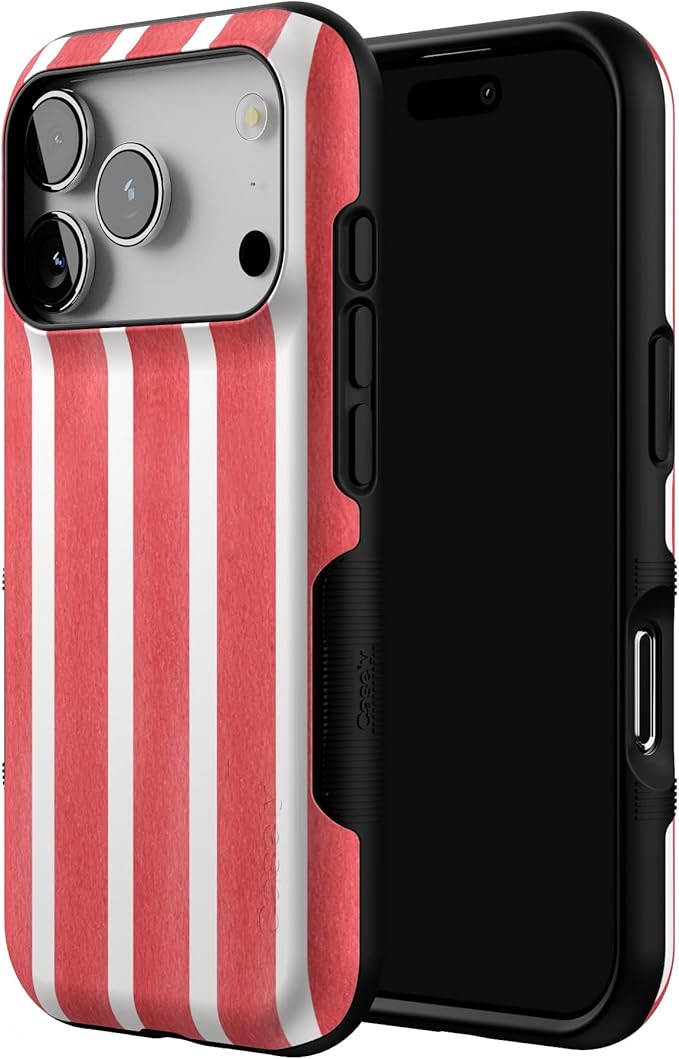 Casely iPhone 17 Pro Case | East Coast Summer | Red Stripes | Bold Protective Design | Compatible with MagSafe