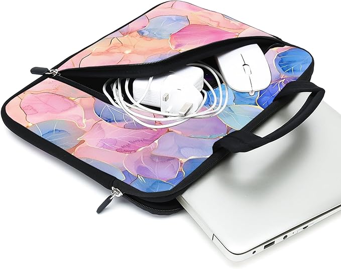 Laptop Sleeve - 11.6-12.2 inches Chromebook, Ultrabook & Tablet Case with Neoprene Handle & Two Pockets (Leaf)
