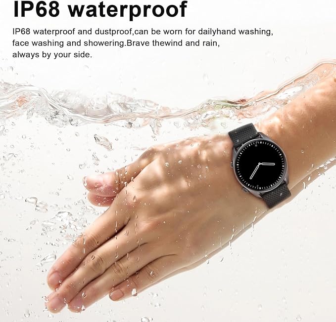 Smart Watches for Men Women(Answer/Make Calls), 1.43" AMOLED HD with 100+ Sport Modes, Heart Rate/Sleep Monitor/Steps/Calories/IP68 Waterproof Fitness Tracker, smartwatch for Android iOS,Black