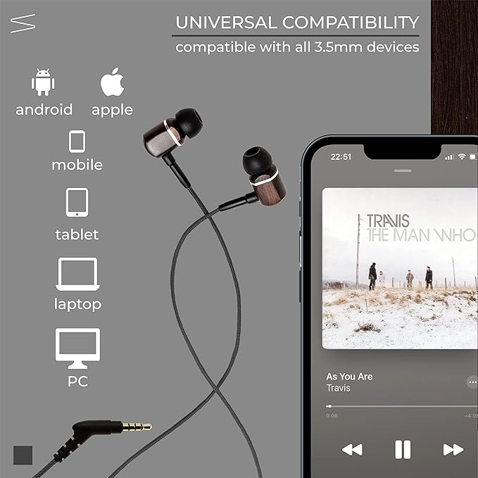 Symphonized Wired Earbuds with Microphone – 90% Noise Cancelling Ear Buds with Mic, in Ear Headphones Wire for Computer & Phone, Earphones 3.5 mm Jack