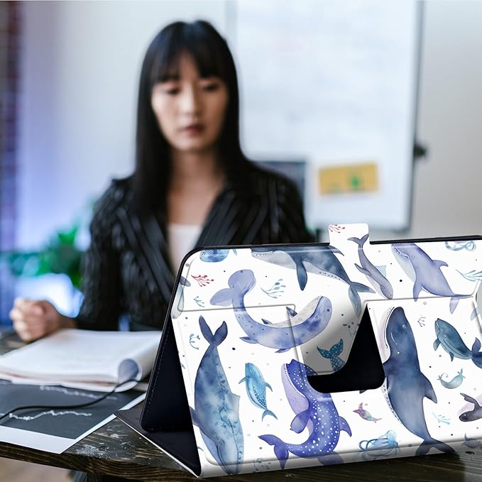 Case for Lenovo Tab P11 Pro Gen 2 11.2" 2022,Mxfdegf 360 Degree Rotating Stand and Magnetic Closure Case for 11.2 inch Lenovo Tab P11 Pro 2nd Generation,Watercolor Whale