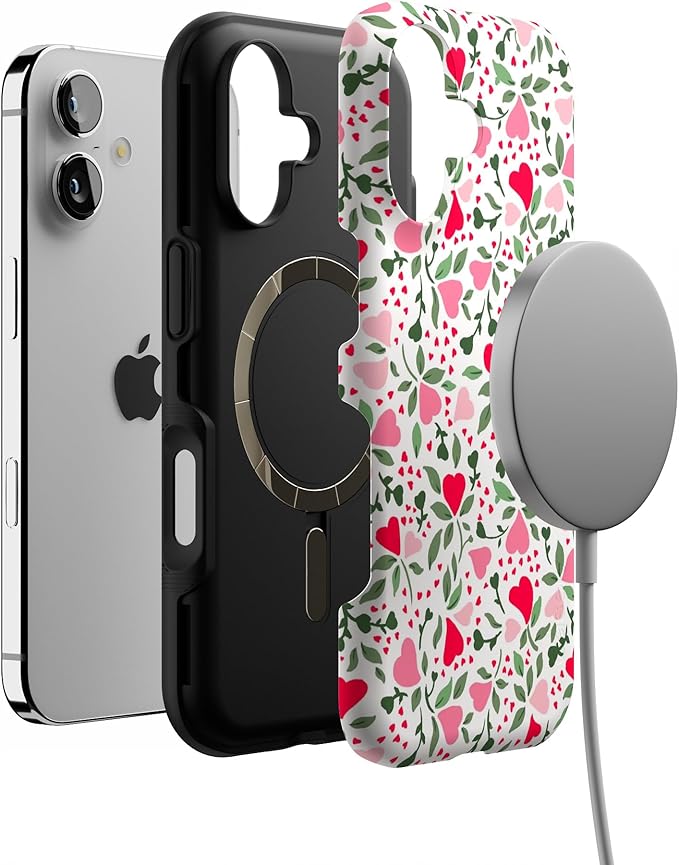 Casely iPhone 17 Case | Vines of Love | Floral Heart | Bold Protective Design | Compatible with MagSafe