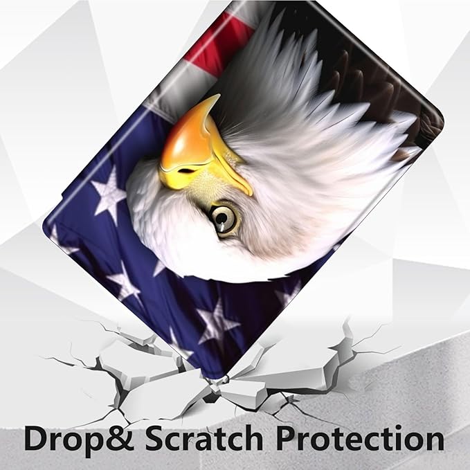 Case for Lenovo Tab M10 Plus 10.3", 360 Degree Rotating Folding Stand,with Auto Sleep/Wake Case for Lenovo Tab M10 Plus (2020 2nd Gen) TB-X606F/TB-X606X 10.3" FHD Tablet,American Flag Eagle