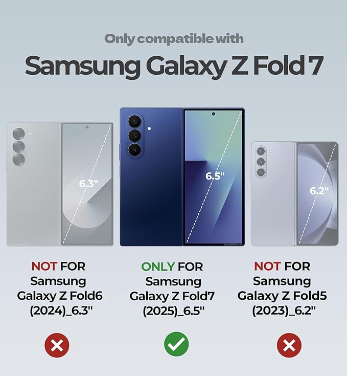 Dexnor Magnetic for Samsung Galaxy Z Fold 7 Case with Dual Kickstands & Front Screen Protector & Hinge Protection, Compatible with MagSafe, Full-Body Rugged Protective Cover Bumper Cases,6.5" Black