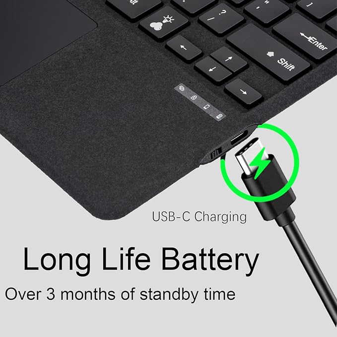 mobee Type Cover for Microsoft Surface Pro 13 inch, Compatible with Surface Pro 13"(11th Edition) / Pro 11 / Pro 10 / Pro 9 / Pro 8 / Pro X, Slim Keyboard with Trackpad Mouse, Backlit, & Pen Holder