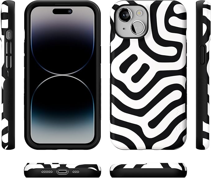 Casely iPhone 14 Case | Maze | High Contrast Design | Compatible with MagSafe | Bold Protective Design