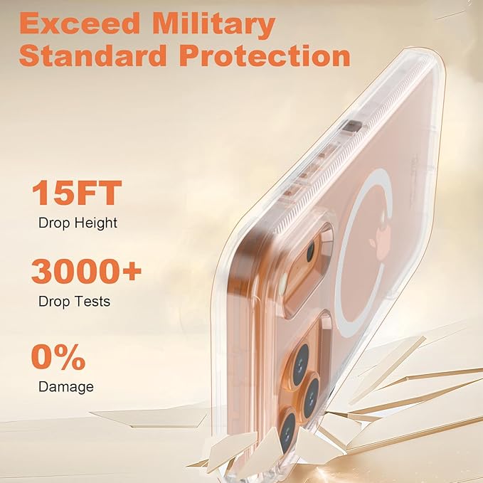 Designed for iPhone 17 Pro Max Case,[Compatible with Magsafe] [Non-Yellowing] [Without Screen Protector] Shockproof/Dust/Drop Proof 3-Layer Full Body Protection Rugged Heavy Duty Cover, Clear