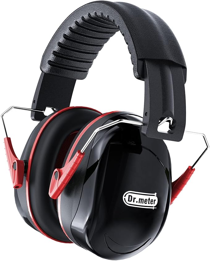 Dr.meter Ear Protection Ear Muffs, 31dB Noise Reduction Safety Earmuffs with Adjustable Headband for Adults Kids Autism Sensory Hearing Protection, Earmuff for Range Mowing, Hunting, Monster Jam