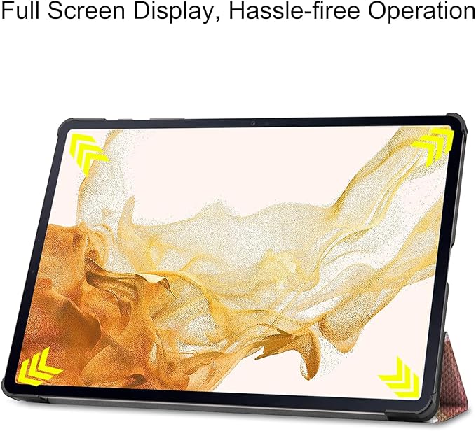 Smart Case for Samsung Galaxy Tab S10+ 2024/Tab S9 FE+/S9+ 2023 12.4-Inch, Ratesell Lightweight Trifold Stand Smart Case Cover with Auto Wake/Sleep Flower