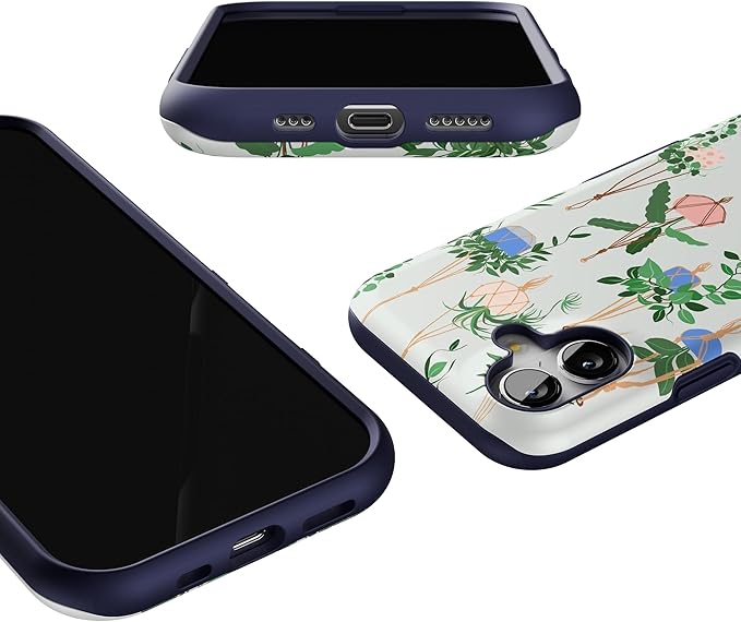 Casely iPhone 17 Case | Hanging Around | Potted Plants Floral | Bold Protective Design | Compatible with MagSafe