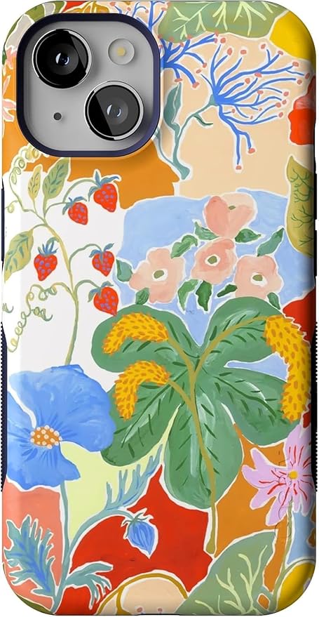 Casely iPhone 14 Case | Botanical Blooms | Floral Patchwork | Compatible with MagSafe | Bold Protective Design