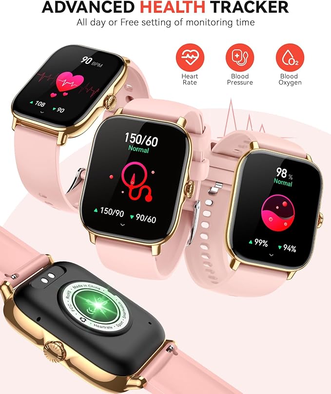 Smart Watch for Women Men- Answer/Make Call, 2025 IP68 Waterproof Fitness Step Sleep Tracker Watch with Monitor Activity Counter Smartwatch for Andriod iPhone iOS Samsung Compatible