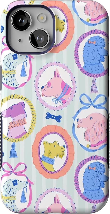 Casely iPhone 14 Case | Chateau Pups | French Dog | Compatible with MagSafe | Bold Protective Design