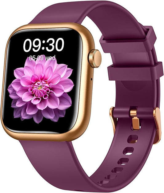 Smartwatch Women Fitness Tracker Watch: Red Smart Watches for Women Make Answer Bluetooth Call Android Phones iPhone Compatible 123+ Sport Modes IP68 Waterproof Digital Pedometer Heart Rate Monitor