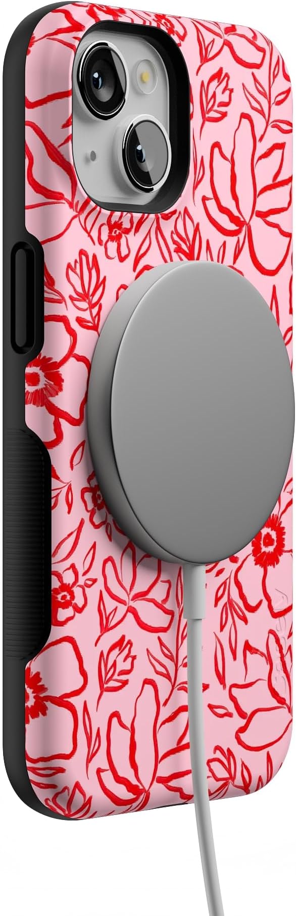Casely iPhone 14 Case | Blush Garden | Floral Doodle | Compatible with MagSafe | Bold Protective Design