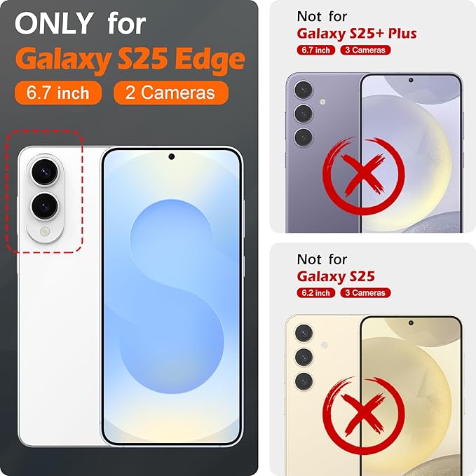 SHIELDON Case for Galaxy S25 Edge 5G 6.7", Genuine Leather Flip Wallet Kickstand RFID Blocking Credit Card Holder Magnetic Shock Absorbing Cover Compatible with Galaxy S25 Edge 2025 - Nappa Evergreen