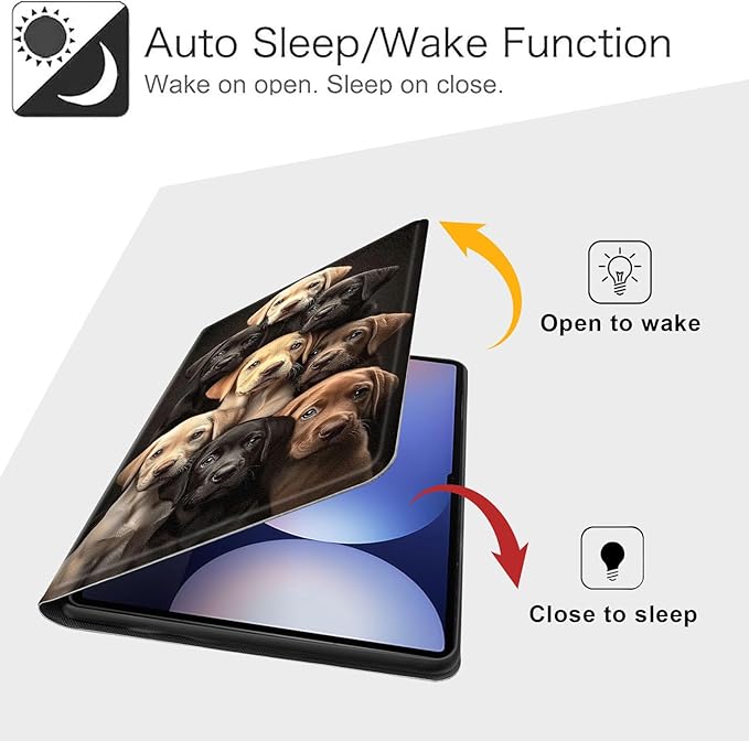 Case for Samsung Galaxy Tab S10 Ultra/Galaxy Tab S9/S8 Ultra 14.6-Inch, Slim PU Leather Stand Cover with Auto Wake/Sleep, Multi-Angle Viewing & Shockproof, Labrador Puppies