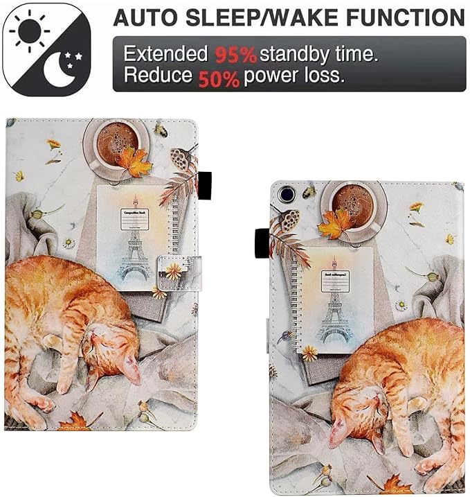 Case for Samsung Galaxy Tab A9+/A9 Plus 11 inch 2023 2024(SM-X210/X216/X218),PU Leather Multi Angle Stand Cover Slim Folio Protective Case for Galaxy Tab A9 Plus, Auto Wake/Sleep,Lazy Cat