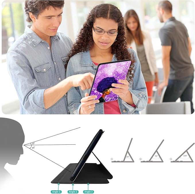 Case for Lenovo Tab P11 Plus Case 2021 (TB-J616F / J616X), 360 Degree Rotating Folding Stand,with Auto Sleep/Wake Case for Lenovo Tab P11 11” 2020 (TB-J606F TB-J606X),Purple African Womans