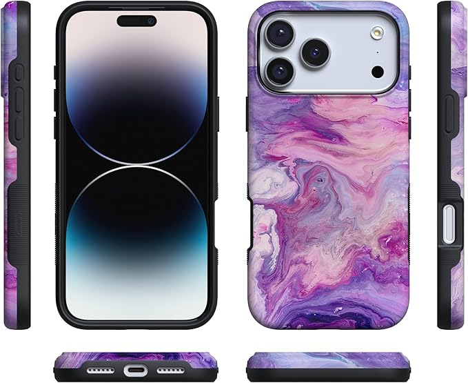 Casely iPhone 17 Pro Case | Tie Dying Over You | Purple Marble | Compatible with MagSafe | Bold Protective Design