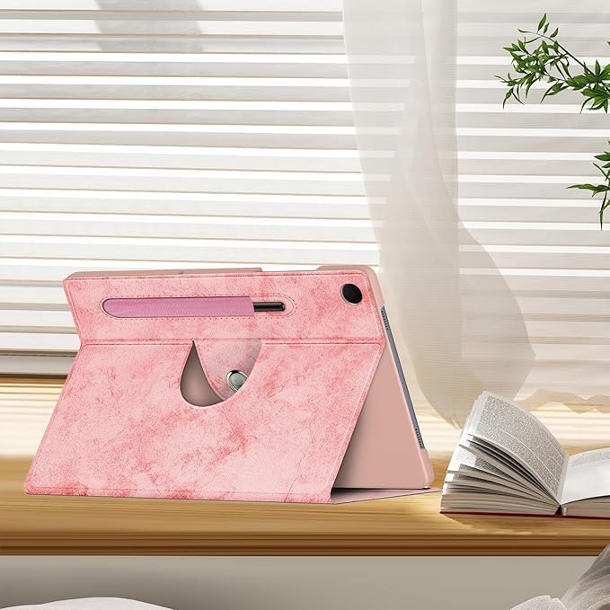 Case for Samsung Galaxy Tab A9 Plus/Galaxy Tab A9 + 11 Inch 2023 SM-X210/X216/X218 Tablet,360° Rotating Stand Cover with Auto Sleep/Wake,Pink