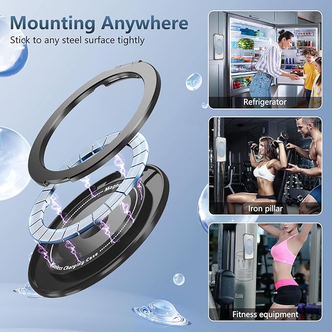 for Samsung Galaxy S25 Edge Case Compatible with MagSafe Magnetic,with Screen Protector,with Kickstand Ring Military Grade Drop Heavy Duty Protection Shockproof for S25 Edge Phone Case Black