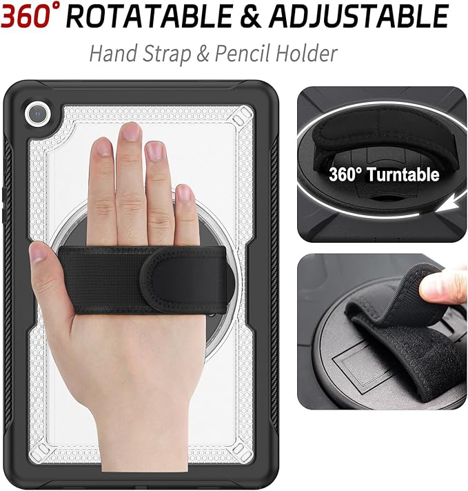ZenRich Case for Samsung Galaxy Tab A9 Plus / A9+ 5G 11" 2023 (SM-X210/X216/X218),Heavy Duty Shockproof Protective Case with 360 Rotating Kickstand Hand & Shoulder Belt for Galaxy Tab A9 Plus 11 inch