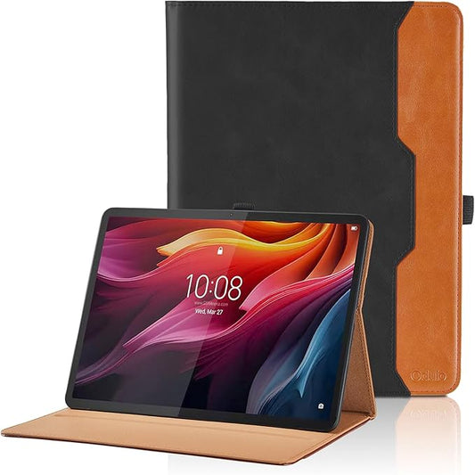 Case for Lenovo Tab K11 Plus 11.45 Inch 2024 - PU Leather Business Folio Protective Cover with Hand Strap and Pocket, Black