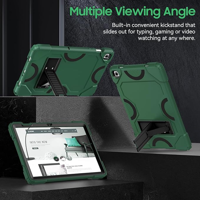 Case for Samsung Galaxy Tab A9+ 11 Inch 2023 Model (X210/X216/X218), Heavy Duty Shockproof Rugged Protective Case for Galaxy Tab A9 Plus Tablet (Alpine Green+Black)