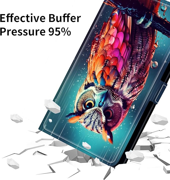 for Lenovo Tab M9 Case,9 inch Tablet Cover, Magnetic Closure Travel Portable Protective Case with 360 Degree Rotating Stand for Lenovo Tab M9 TB-310FU 2023-Colorful Owl