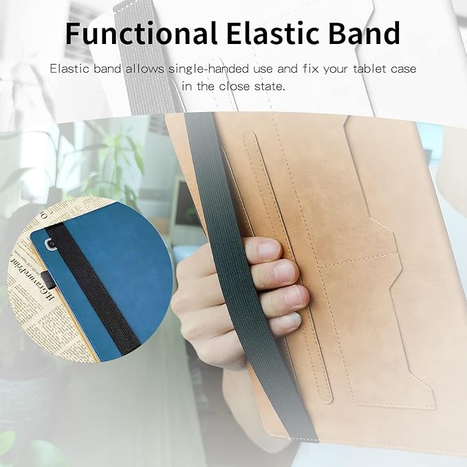 Case for Samsung Galaxy Tab S6 Lite 10.4 inch 2024/2022/2020 (SM-P620/P625/P610/SM-P615/SM-P613/SM-P619) Business PU Leather Multi-Angle Stand Flip Case with Pencil Holder-Turquoise