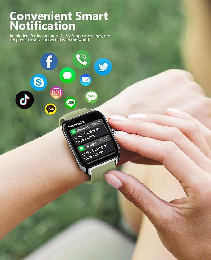 Smart Watch (Answer/Make Call) for Men Women, 2.02" Smartwatch with Heart Rate/Blood Pressure/Blood Oxygen/Sleep Monitor, IPX8 Waterproof Fitness Tracker, 100+ Sports Modes Compatible with iOS Android