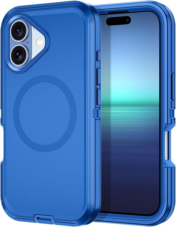for iPhone 17 Case [Compatible with MagSafe] Shockproof 3-Layer Full Body Protection [Without Screen Protector] Rugged Heavy Duty Cover Case for Apple iPhone 17 6.3" 2025,Sea Blue