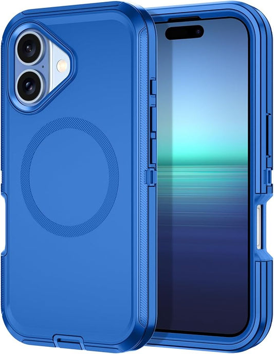 for iPhone 17 Case [Compatible with MagSafe] Shockproof 3-Layer Full Body Protection [Without Screen Protector] Rugged Heavy Duty Cover Case for Apple iPhone 17 6.3" 2025,Sea Blue
