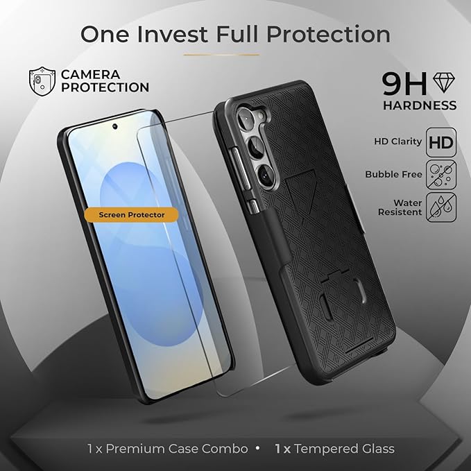 MOTIVE Compatible with Samsung Galaxy s25 case Holster, [10FT Military Grade Drop Protection] with Screen Protector, for s25 Belt Clip case 6.2” | Ranger V2 [Fits s24 Phone]
