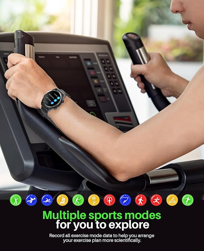 EarlySincere Smart Watches for Men with Blood Pressure, 1.39" HD Fitness Watch, Smartwatches with Heart Rate Blood Oxygen Sleep Monitor for Android and iPhone, Comes with Replaceable Silicone Strap