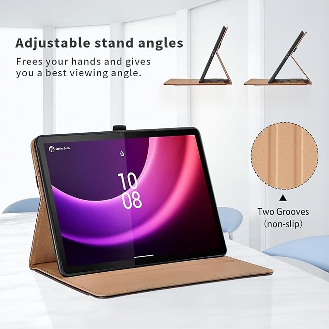 Case for Lenovo Tab P11 Gen 2 11.5 Inch 2023 (TB350FU/TB350XU) - PU Leather Business Folio Case with Pocket, Multi-Angle Viewing for Lenovo Tab P11 2nd Gen Tablet Cover, Gray