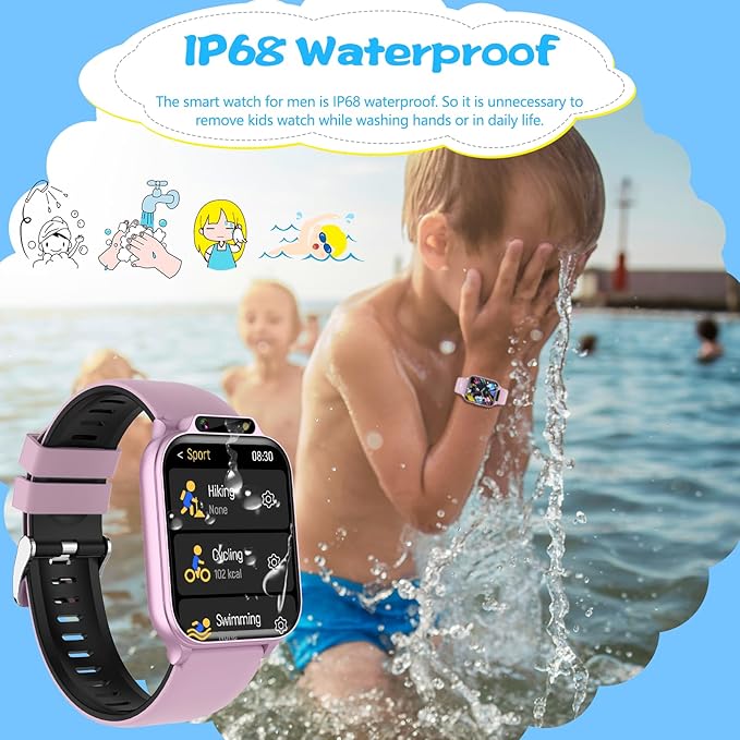 Smart Watch for Kids,1.85" Fitness Tracker with Heart Rate,Sleep Monitor,Built-in AI(Translation/Q&A/Watch Face/Image Recognition Smartwatches,NO APP/Phone, Gift for Boys Girls.(Built-in AI, Pink)