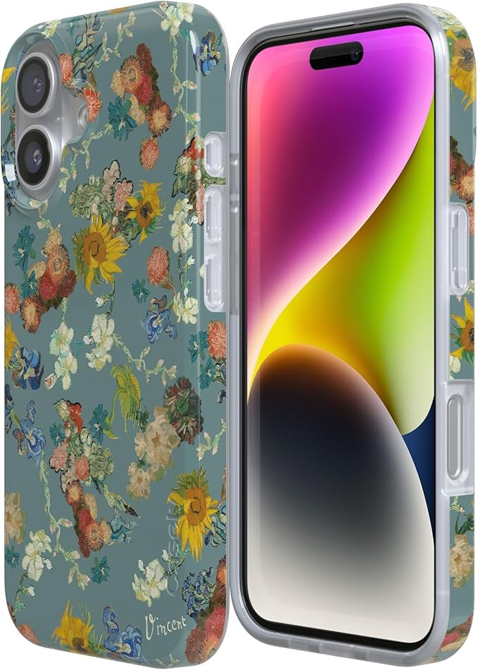 Casely iPhone 17 Case | Vincent's Flowers | Van Gogh Museum | Compatible with MagSafe | Classic Ultra Slim Design