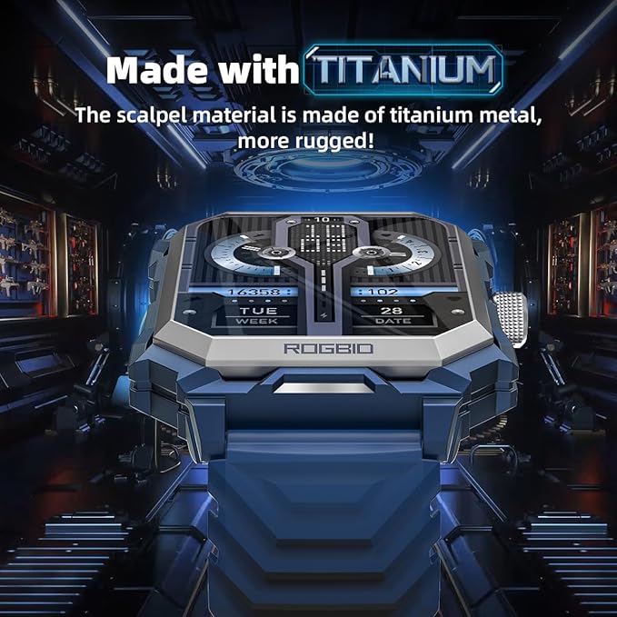 Indestructible Military Smart Watch for Men (Answer/Dial Call) 100 Days Battery Tactical 10ATM Waterproof Smartwatch for Android Phones Fitness Tracker with Blood Pressure Heart Rate SpO2