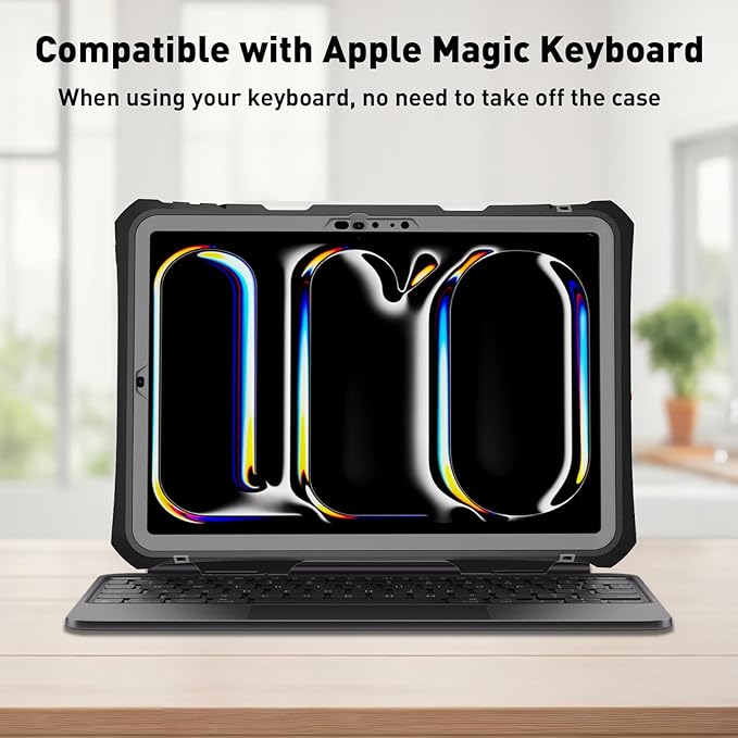 for iPad Pro 11 Case 2024 - Waterproof Case for iPad Pro 11 Inch M4 (5th Generation), Full Body Protection Case Shockproof Dust-Proof with Pencil Holder (Black, iPad Pro 11 Inch（ 2024）)