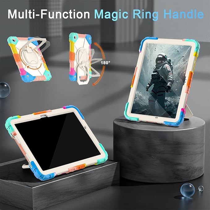 Case for Samsung Galaxy Tab A9+/ A9 Plus Case 11" 2023 (SM-X210/X216/X218) with Screen Protector/360 Rotating Stand,Military Grade Shockproof Cover for Galaxy Tab A9 Plus Cases