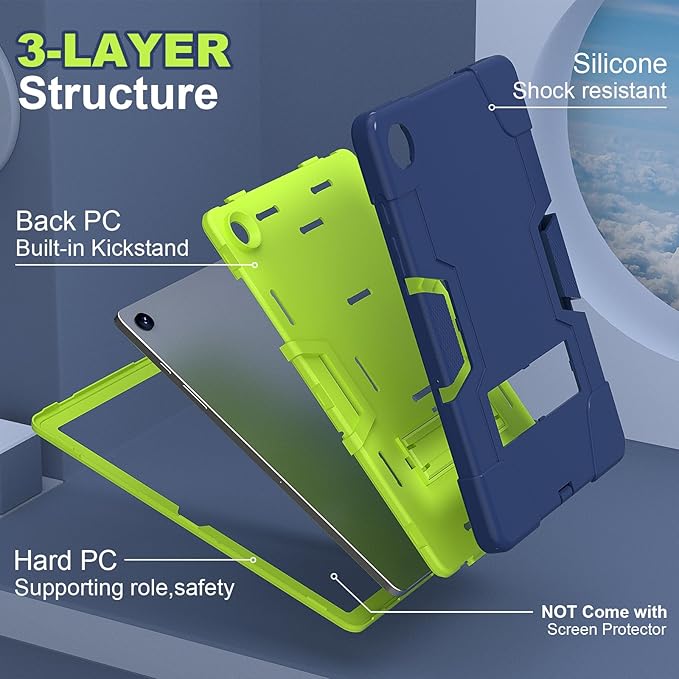 Case for Galaxy Tab A9 Plus 11 inch (2023), Protective Heavy Duty Shockproof Kickstand Cover for Samsung Galaxy Tab A9+ Plus 11" Model (SM-X210/X215/X216) Navy Blue+Olivine