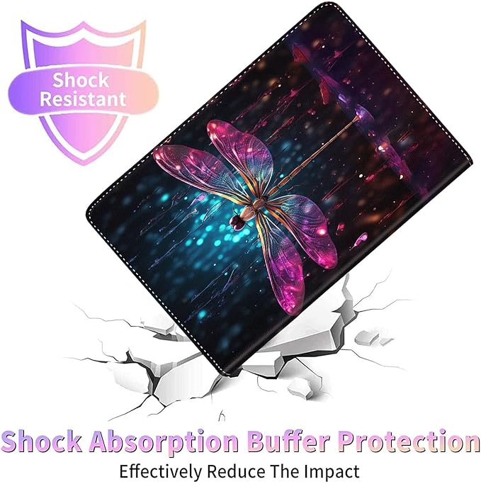 Case for Galaxy Tab A9 Plus ， Auto Sleep/Wake Multi-Angle Viewing Slim Folio Stand Cover for Samsung Galaxy Tab A9+/A9 Plus 11 Inch 2023 (SM-X210/X216/X218), Red Dragonfly